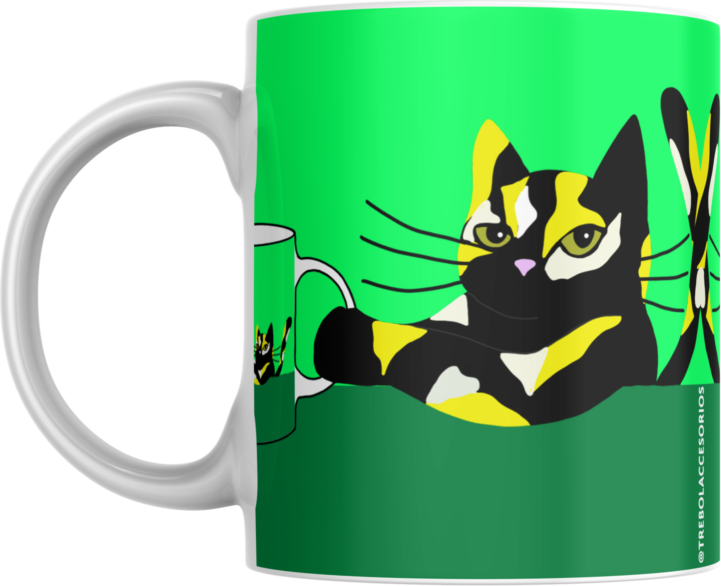 Mug Gatocentrico Verde Calico