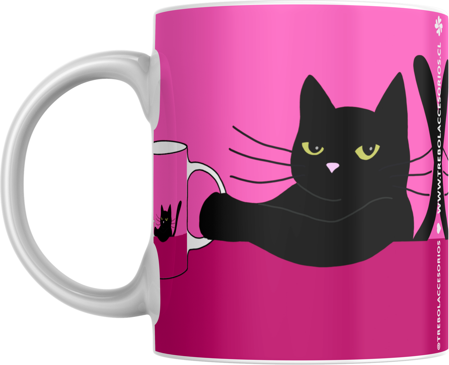 Mug Gatocentrico Rosa