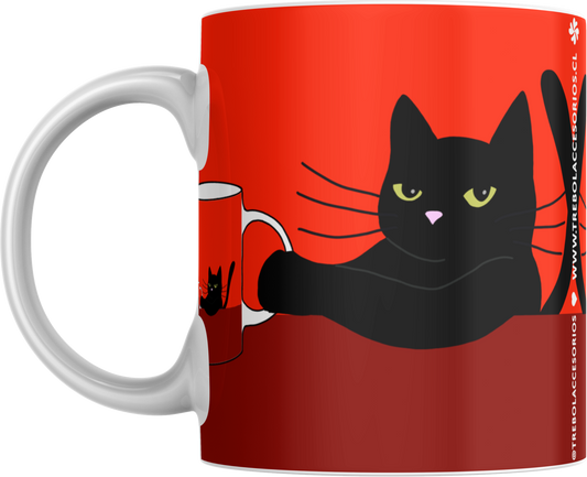 Mug Gatocentrico Rojo