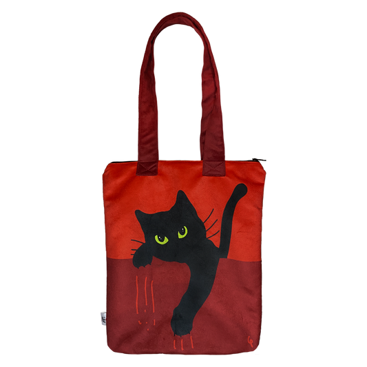 Totebag Michi Rasguño rojo