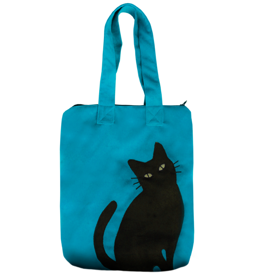 Totebag Gatito Amor Turquesa