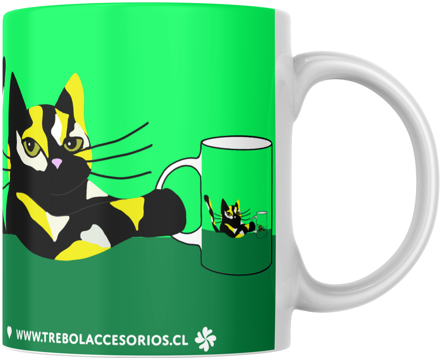 Mug Gatocentrico Verde Calico